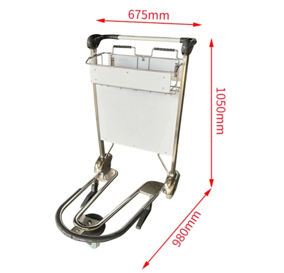Factory Direct Sale 3 Wheel Aluminum Alloy Luggage Truck Platform Airport Luggage Trolley Airline Baggage Carts