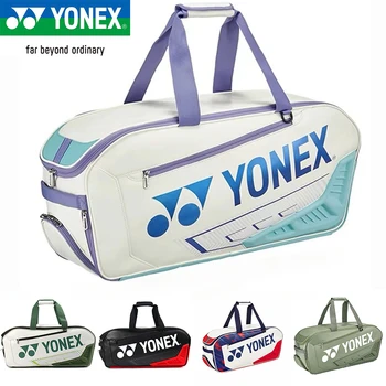 YONEX Original Neue Turnier Rechteckige Leder Tennis Badminton Schläger Tasche für 5-7 Schläger mit Isolierung W/MOG BA02331WEX