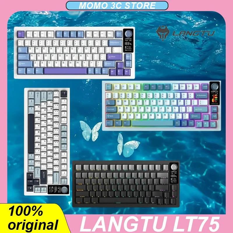 

Langtu Lt75 Tri-Mode Customized Mechanical Keyboard Wired/Wireless/Bluetooth Hot Swap RGB Gasket Gaming Keyboards Pc Accessories