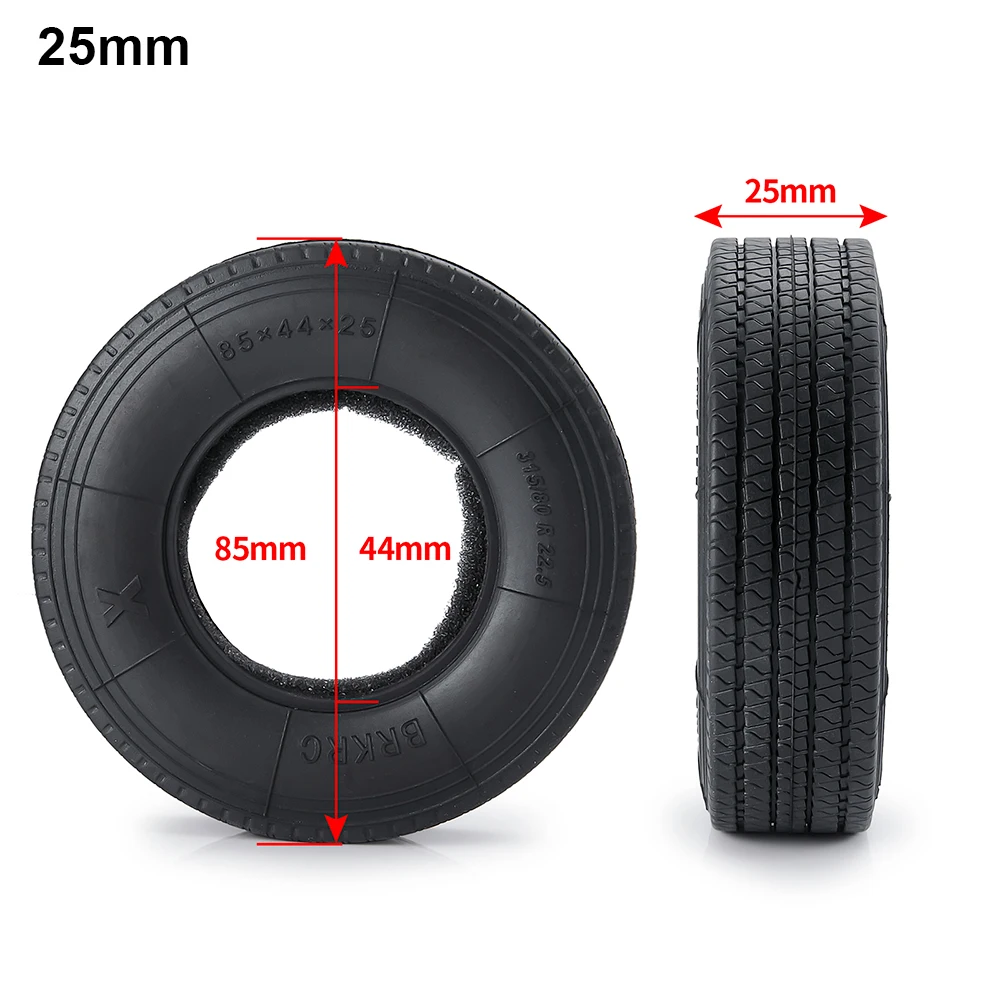 AXSPEED 2/4Pcs 22mm 25mm Front Rear Rubber Tyres Wheel Tires for Tamiya 1/14 RC Trailer Tractor Truck Car Upgrade Parts