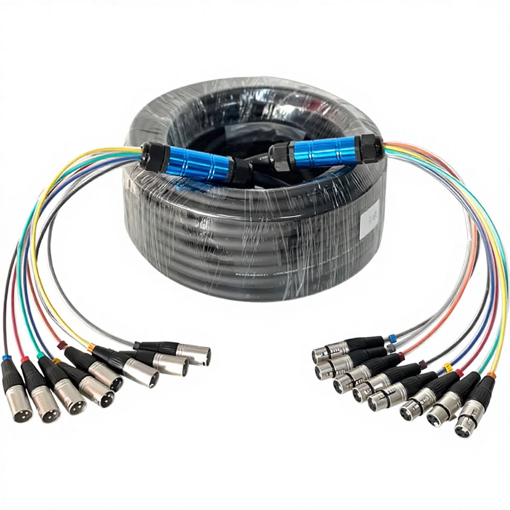 

Rainbow 8-Channel Multi-Core XLR Cable for Stage Lighting Performance Mixing Console with Bare Copper Conductor