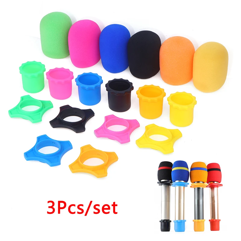 Microphone Anti-Slip Sponges Sleeve Anti-Rolling Mic Protection Ring Rod Silicone Wireless Handheld Holder For Device