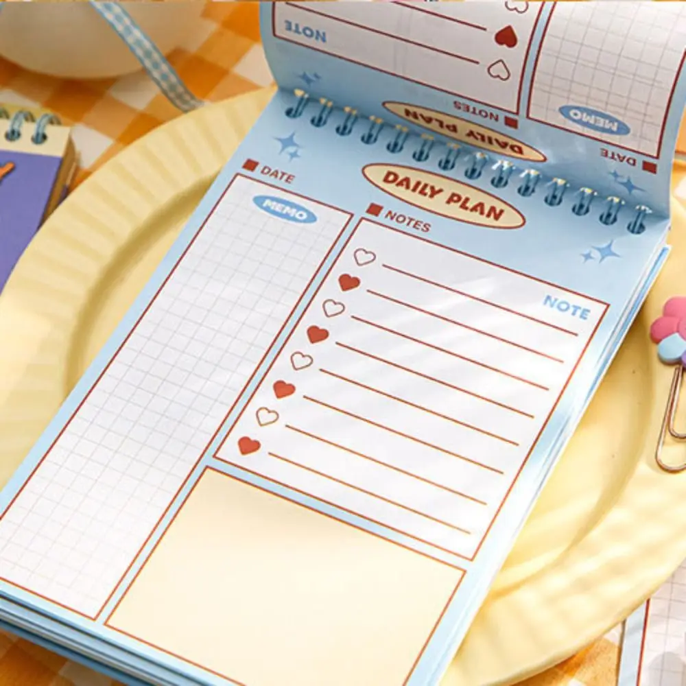 Kawaii Coil Time Management Notepad lucu Daily Planner Agenda Organizer Notebook