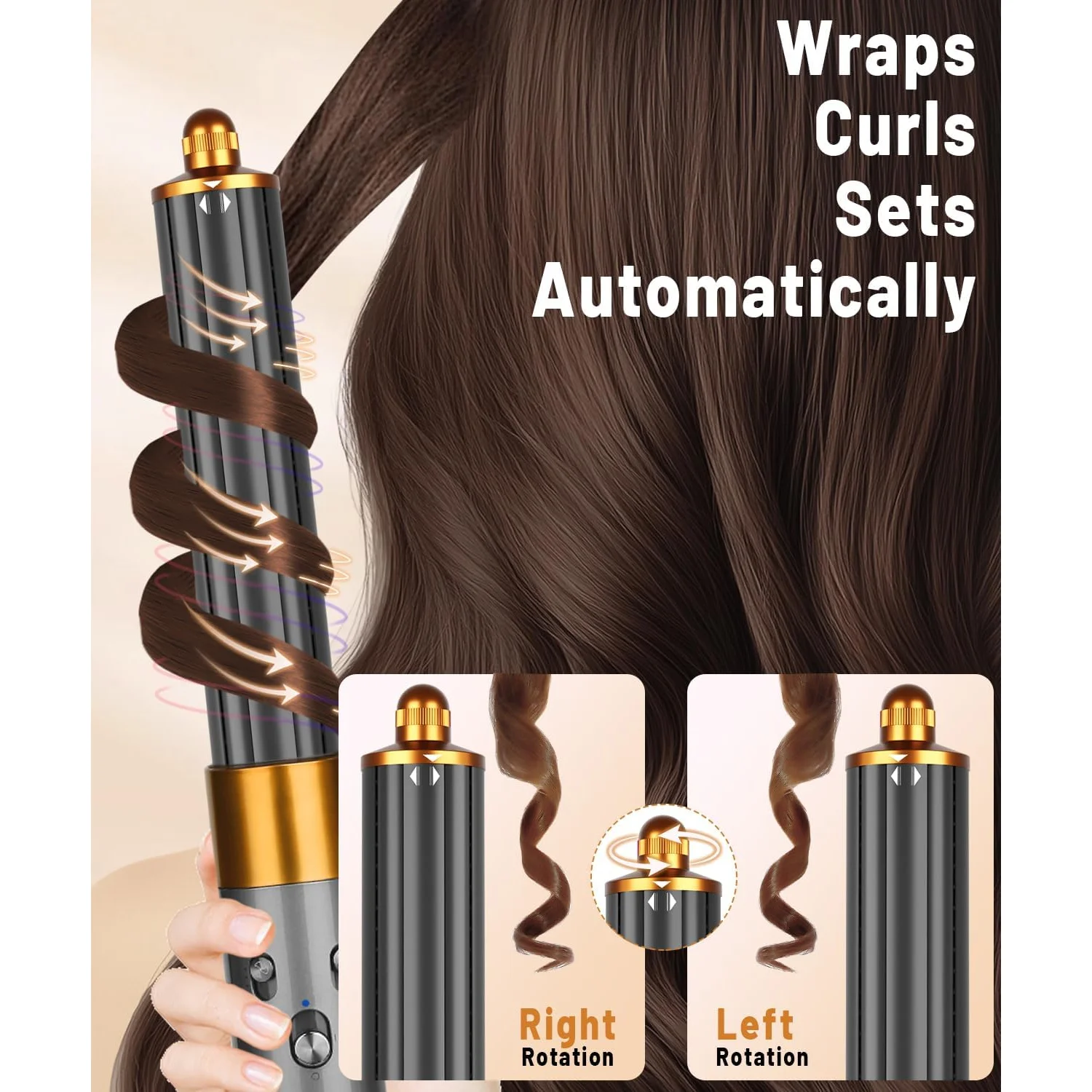 برميل تجعيد ذهبي 40 مم لمصفف الشعر الطويل Airwrap HS01/HS05 مرفق بديل قطعة واحدة