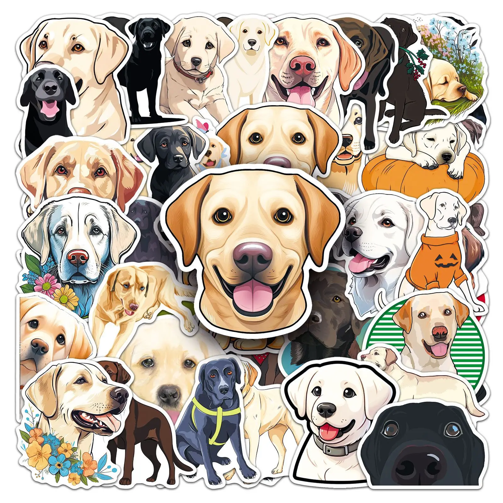 

10/50PCS Cartoon Puppy Labrador Retriever Sticker Cute Dog Graffiti Funny DIY Phone Case Diary Bicycle Luggage Skateboard