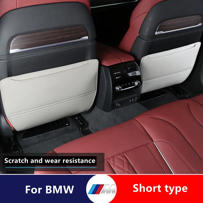 For BMW Seat Back Child Anti-kick Pad 3-5 Series X7 X3 X4 Upgrad Microfiber Leather Anti Dirty Mat Rear Row Wear-proof Protector