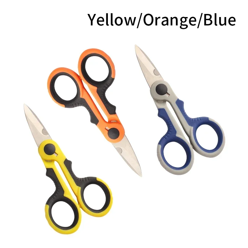Stainless Steel Serrated Wire Stripper Scissors Multi Purpose Cutter For Fishing Line Electrician Home Office Work