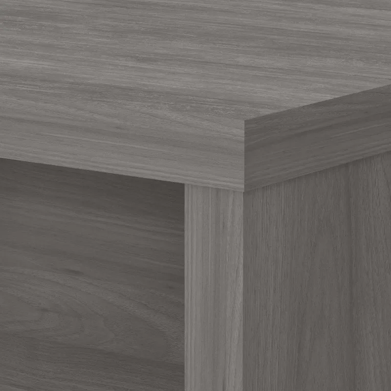 L Shape Bow Front Desk Charcoal Maple Modern Computer Desk Perfect for Home or Professional Workspace Style meets functionality