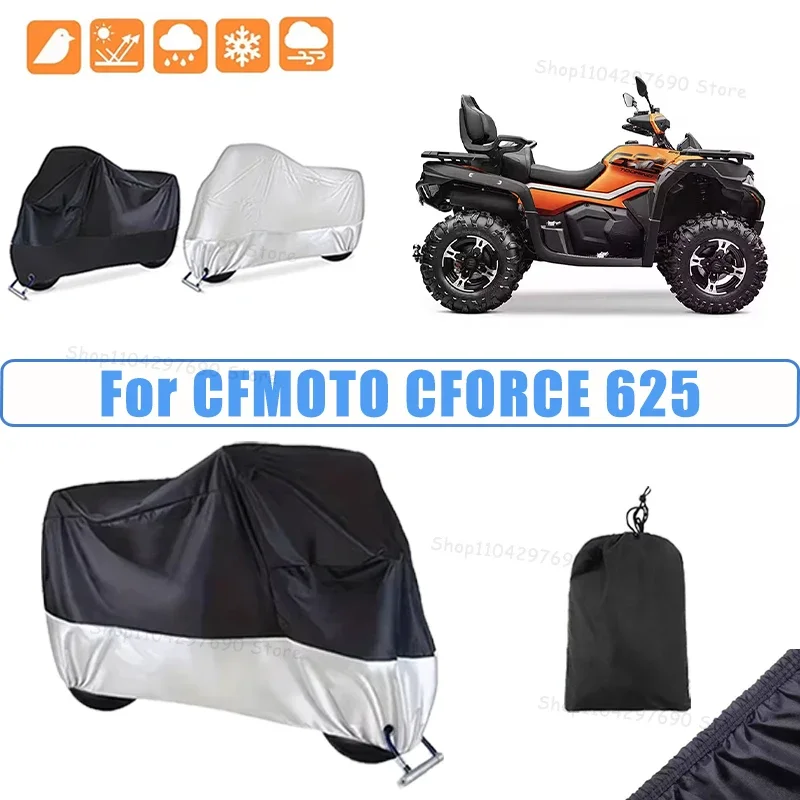 210D Oxford Motorcycle Cover Waterproof All Season UV Protection For CFMOTO CFORCE 625 Anti-Tear Windproof Motorbike Cover