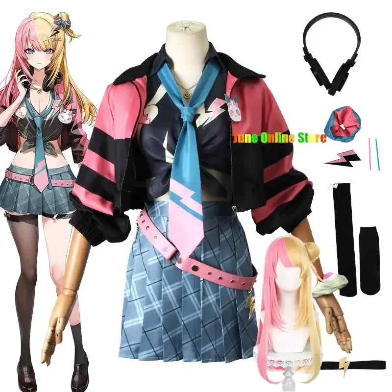 Kotoka Torahime cosplay anime virtual cool suit costume vtuber girl jackets skirts accessories luxiem role set ms34304