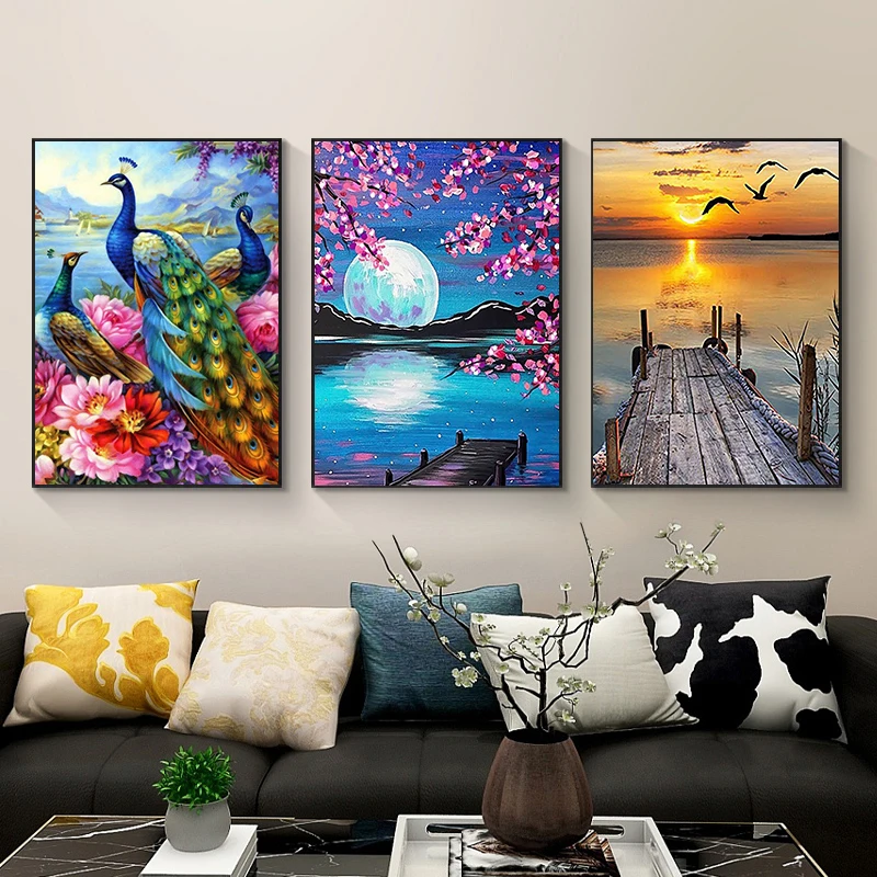 Animal 5D DIY Diamond Painting Landscape Flower Rhinestone Embroidery Painting Resin Full Diamond Mosaic Home Decor Gifts