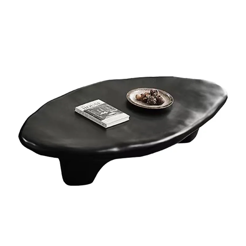 

Living Room Tea Table Side Table Black White Glass Style Special-Shape for Home