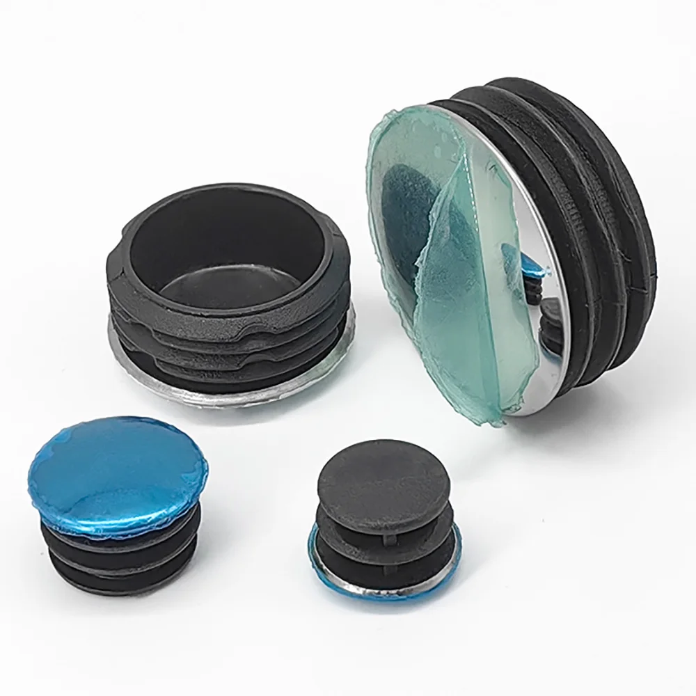 Bouchon intérieur de tuyau rond en acier, couvercle de jambe de chaise de table, bouchon d'extrémité d'obturation en plastique noir, bouchons d'inserts de tube, 16-60mm, 2-20 pièces