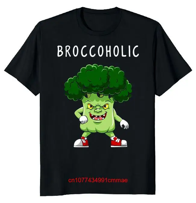 Новинка, забавная футболка с мультяшным рисунком броккоголика, размер M 3XL, быстрая доставка, длинные или Короткие рукава