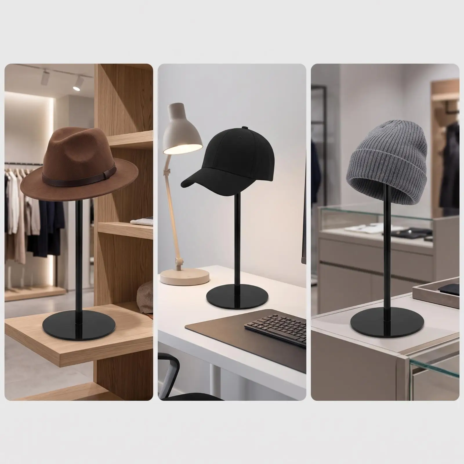 Clear Acrylic Hat Stand Display Holder for Caps and Headwear Tabletop Organizer