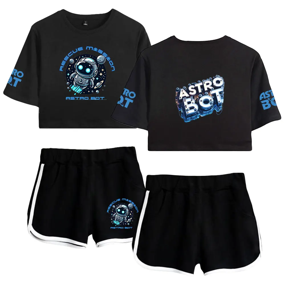 Hot Game ASTRO BOT ASTROBOT Summer Women's Sets Crop Top Shorts Two Piece Outfits Casual Tracksuit Streetwear