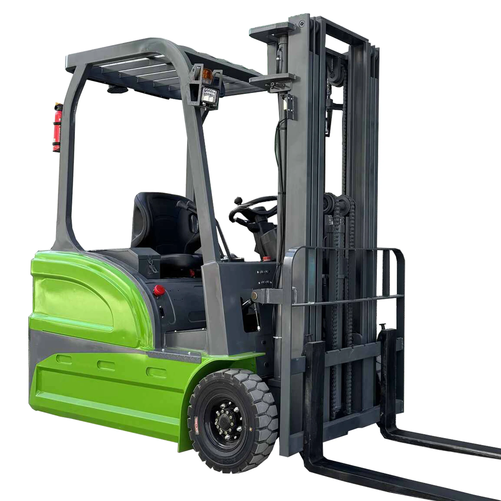 

10-inch Solid Rubber Tires, Provides Excellent Traction on Rough Ground 2-ton Electric Forklift