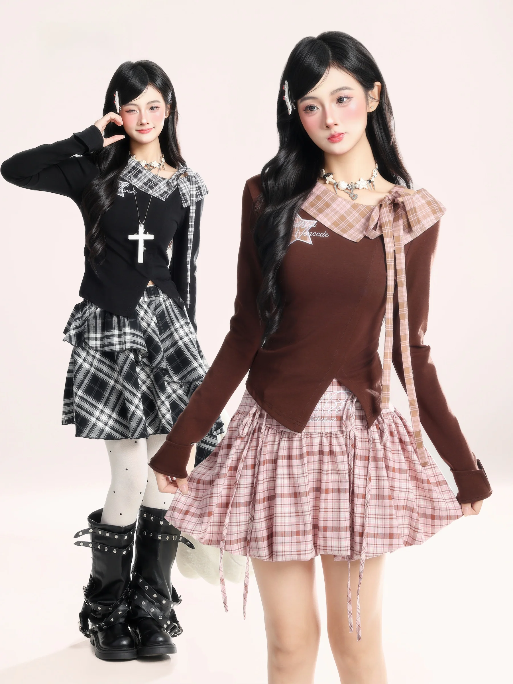 

Женская футболка HM в американском ретро-стиле с длинным рукавом, весенняя новинка, приталенный крой, с асимметричным вырезом на плече, креативный узор, хлопок.