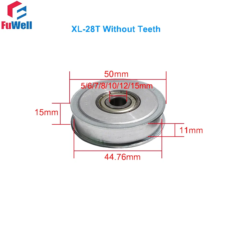 Binnenboring 5/6/7/8/10/12/15Mm XL-28T Looprol Synchrone Wielen 28 Tanden Transmissie Stationair Katrol Riembreedte 11Mm