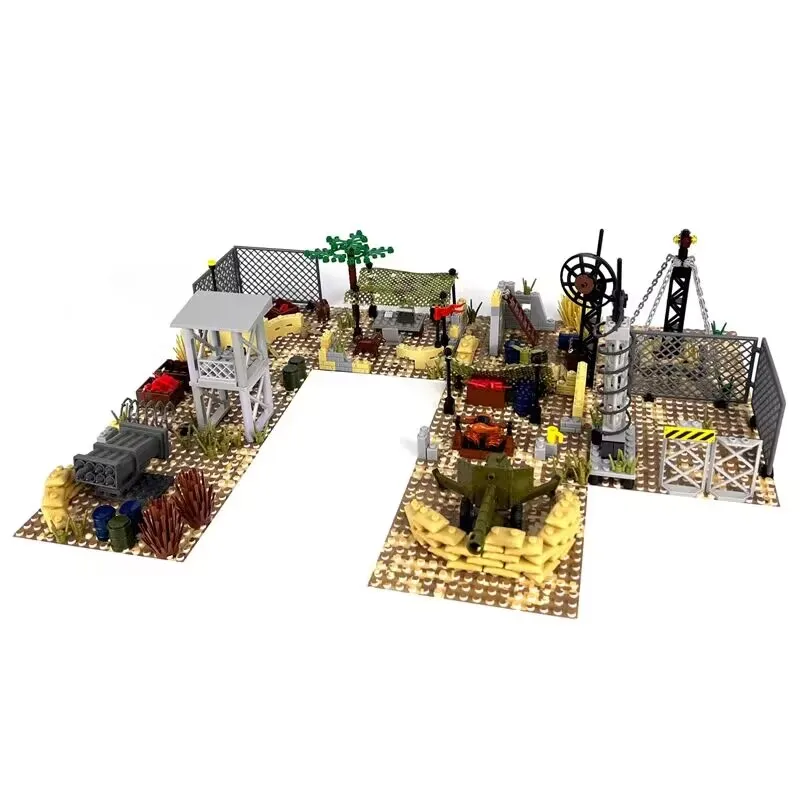 

MOC Building Blocks Desert Military Base DIY World War II Sentinel Command Scene Combination Children's Toy Birthday Gift