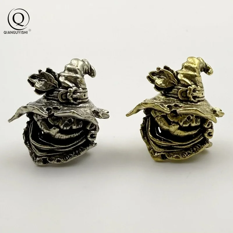 Pumpkin Wizard Brass Knife Beads EDC DIY Paracord Woven Bracelets Lanyard Pendants Accessories Outdoor Tool Hangings