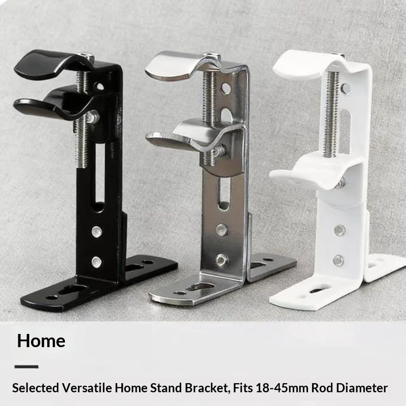 Adjustable Stainless Roman Rod Bracket Universal Curtain Rod Support Bracket Side Mounted Support Top Mounted Fixed Bracket