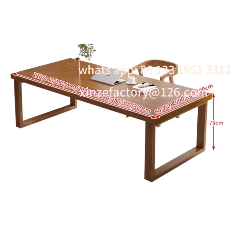 

Solid wood computer desk, large desk, home living room, long table, double reading and study table