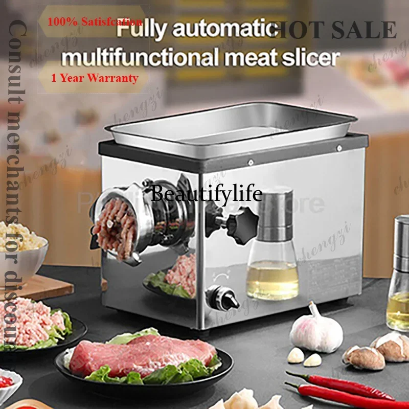 a55  950-1300W Meat Grinder 70dB Food Processor SUS Multifunction Automatic Meat Slicer Machine with Detachable Parts for Restau view 2