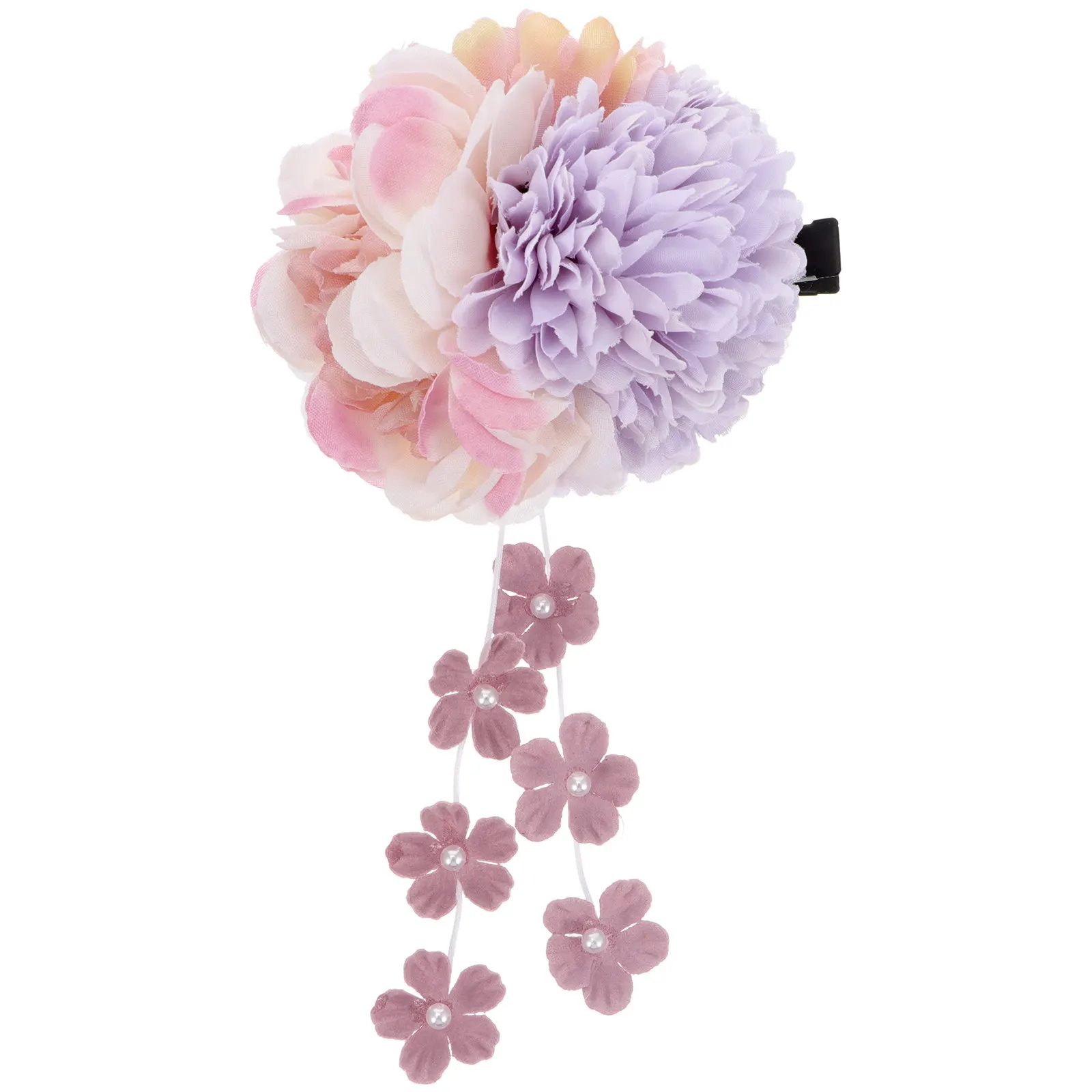 Barrettes à cheveux vintage de style chinois ancien avec perles et fleurs pour mariages, cérémonies, festivals, photographie et spectacles – Ornement capillaire