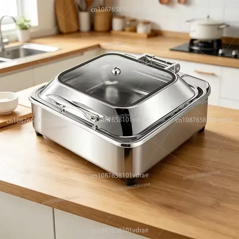 6L Commercial Equipment Hot Pot Buffet Dining Plaza Stainless Steel Luxury Hot Pot Food Warmer Set for Sale