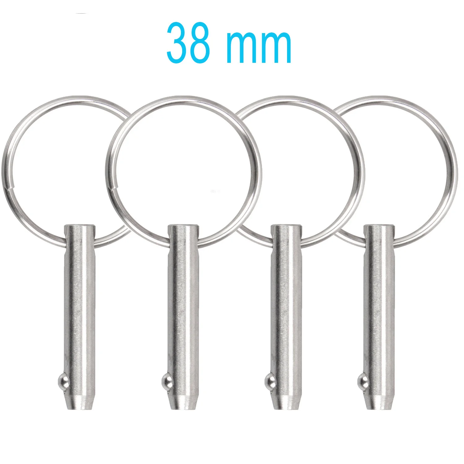 

Quick Release Pins 316 Stainless Steel, Bimini Top Pins Diameter 0.25 Inch/6.3mm, Total Length 1.49 Inch/38mm(4 Pcs)