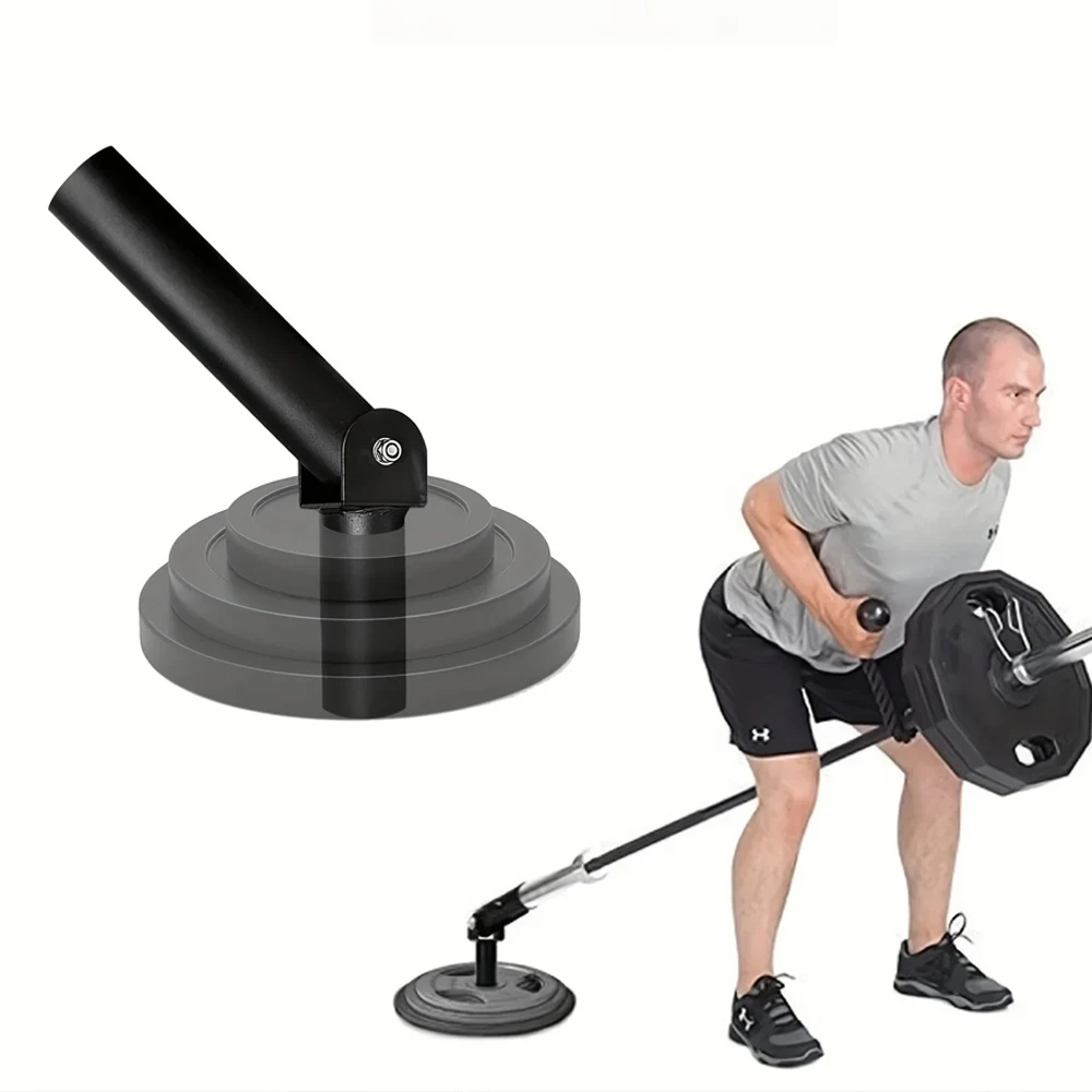 Heavy Duty T-Bar Row Barbell Attachment - 1pc Universal Iron Strength Training Accessory for Workouts & Fitness - Black