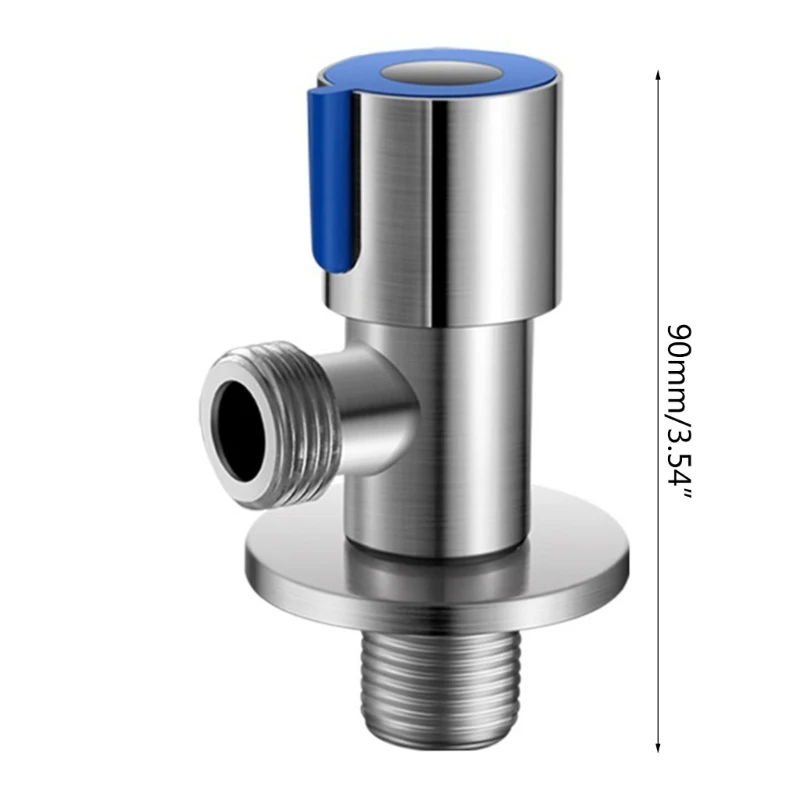 Угловые запорные клапаны из нержавеющей стали 304 с переключателем 1/2 дюйма, стопор для холодной и горячей воды для ванной комнаты, раковины, медного сердечника