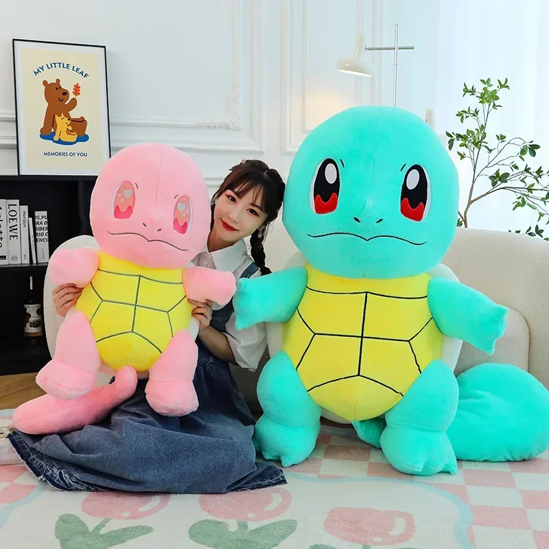 30/90cm Squirtle Huge Pokemon Anime Plush Toys Big Pokémon Plushie Kawaii Semi-finished Leather Holster Pillow Gift for Children