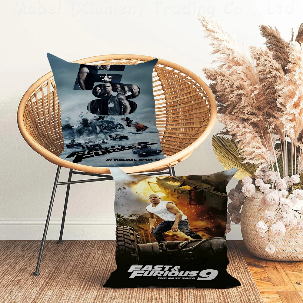 Movie Fast & Furious Cushion Cover Pillowcase Upholstery Sofa Throw Pillow Home Decor Pillowcas