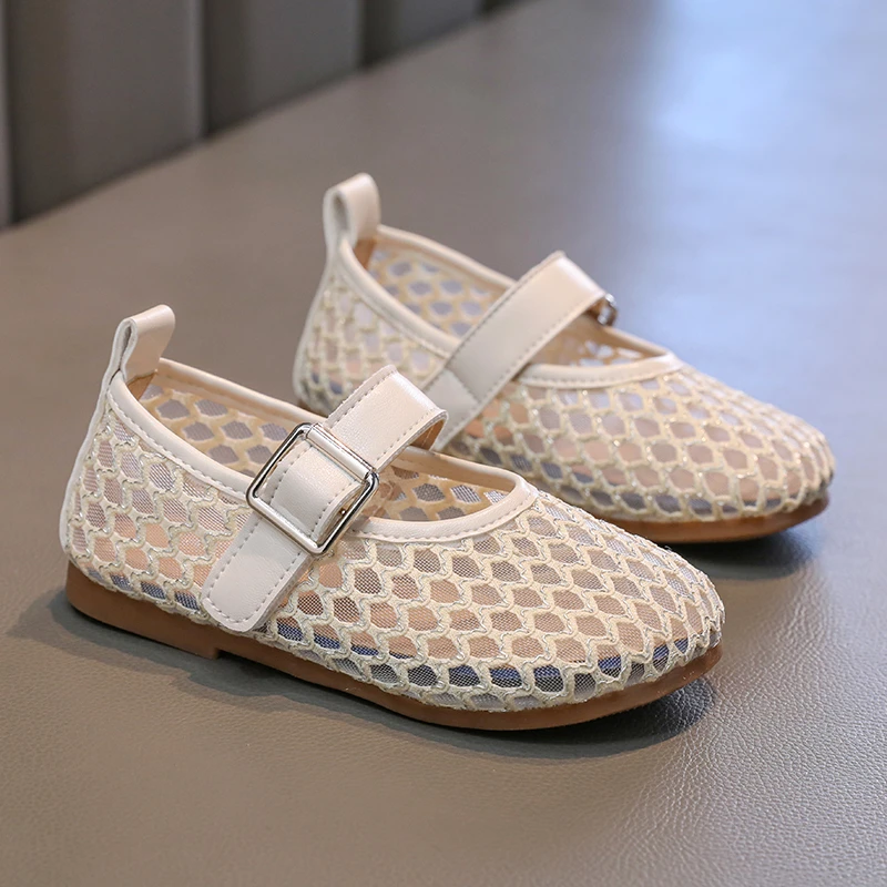 2025 New Children's Flats Summer Breathable Princess Shoes for Girls Simple Fashion Kids Causal Shoes Soft Soled Trend Versatile
