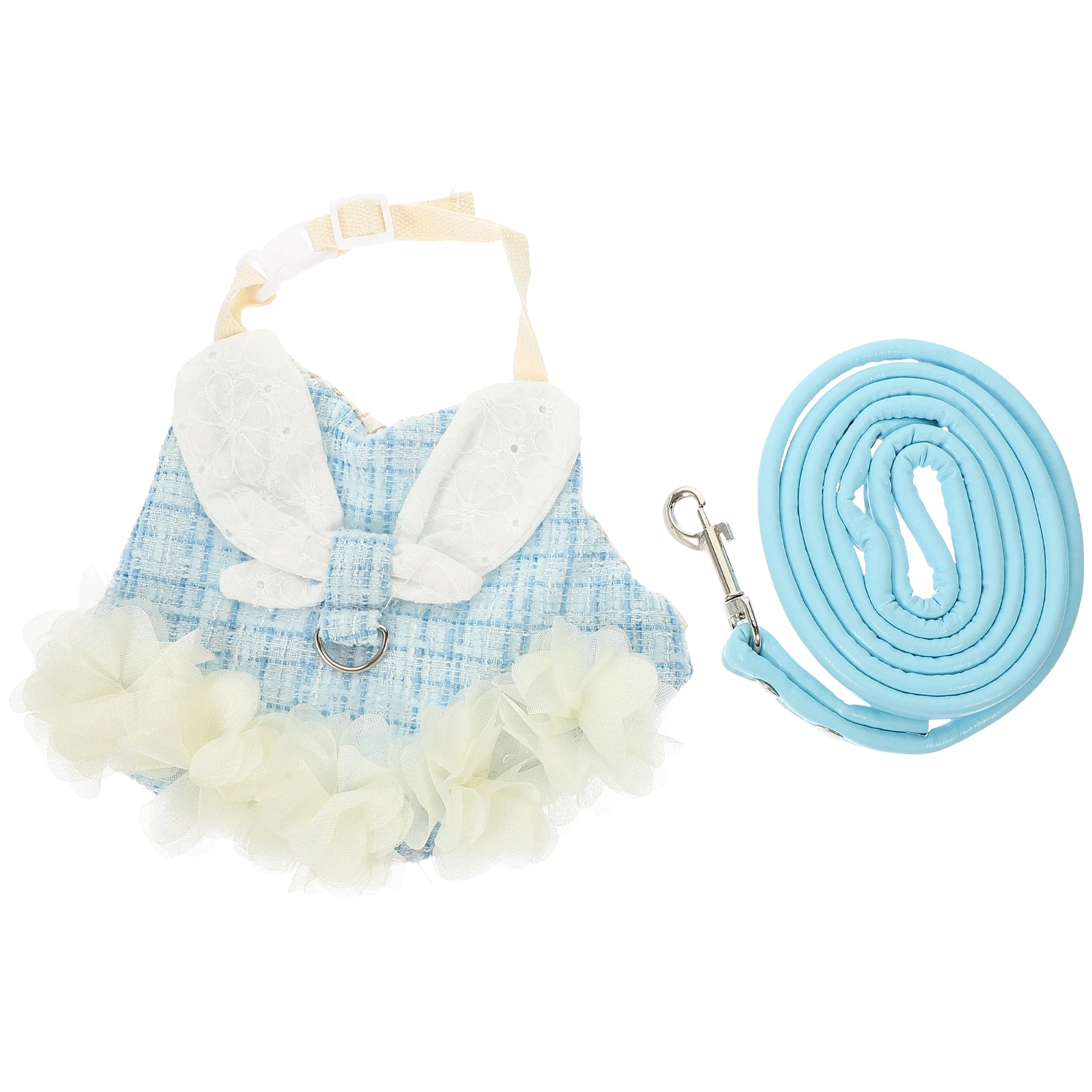 

1 set Adorable Cotton Pet Clothes Bunny Vest Costume Adjustable Leash Comfortable Sleeveless Dress for Small Animals