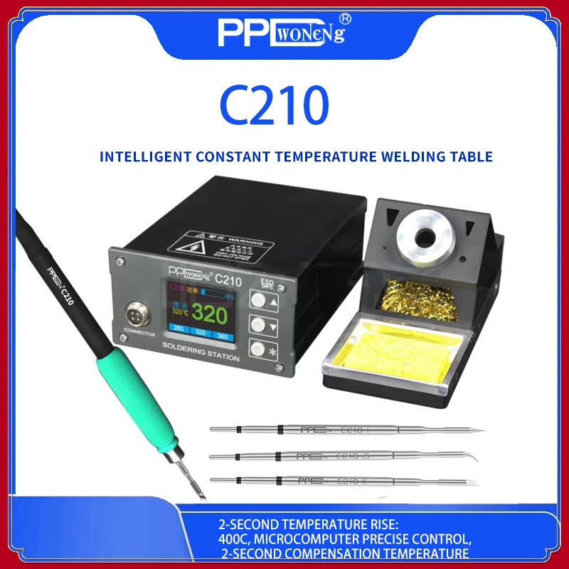 

PPD C245 T245 Soldering Station Rapid Warming Automatic Sleep 2S Melting Tin Mobile Phone Repair WIth Soldering Tips