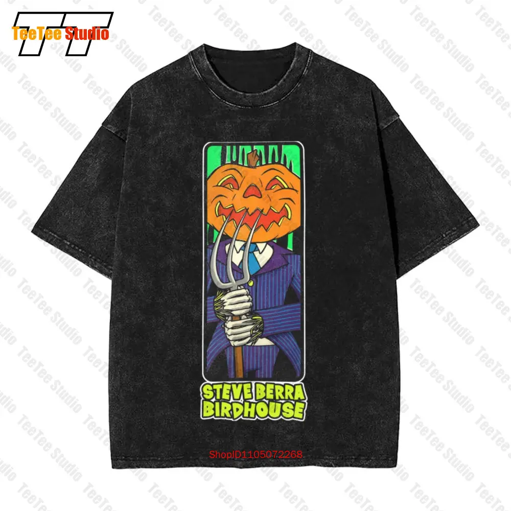 تي شيرت Birdhouse Project Bh Skateboard Steve Berra Halowen Vintage كبير الحجم أسود 2021 S 3Xl H2Y7