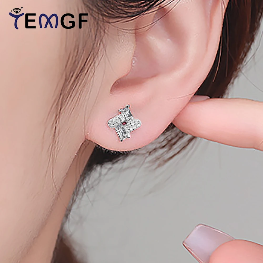 

Сертифицированные TEMGF 2*4 мм серьги-гвоздики из муассанита для женщин, серьги нестандартной формы из стерлингового серебра S925, блестящие изысканные украшения для ушей, подарки