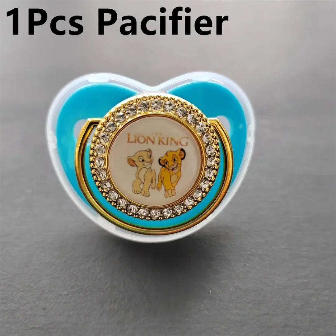 Luxury baby pacifier clip chain set Baby Shower Gift Lion King Printed silicone baby crawl suit Toddler teeth Zircon baby teaser