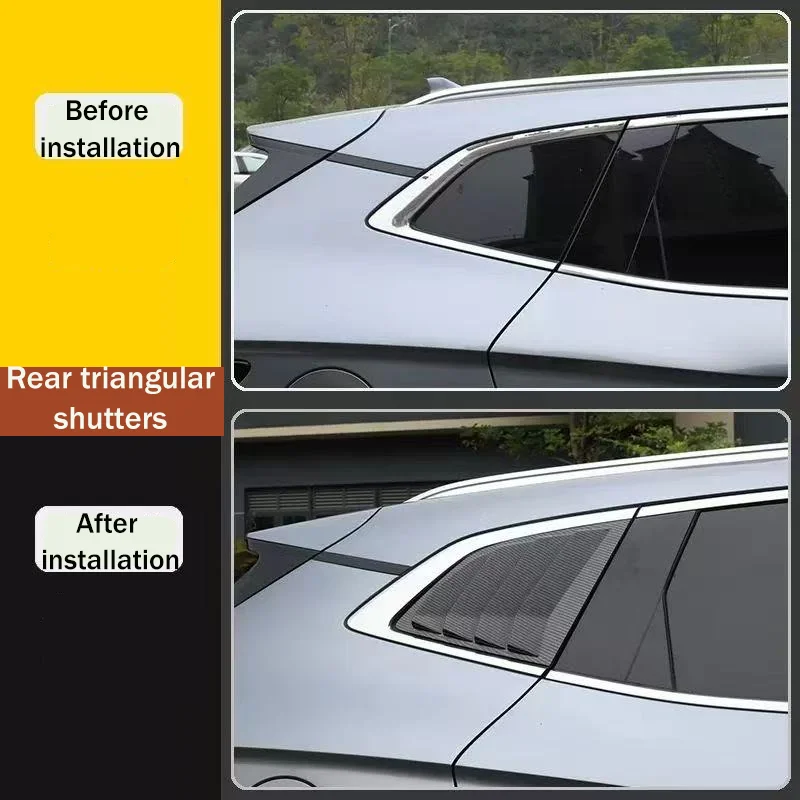 For BYD Sealion 6 Seal U Song Plus DM-i EV 2023-2026 2025 Car Rear Window Triangle Shutters Cover Side Vent Modified Accessories