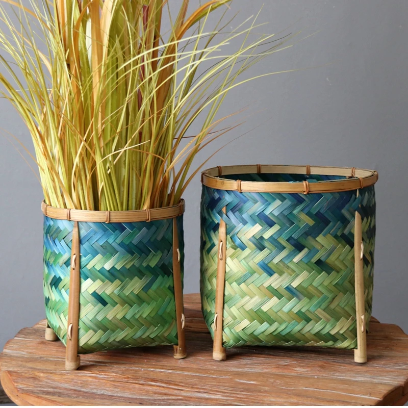 Hand-Woven Flower Arrangement Basket Storage Basket Ethnic Style Size Set