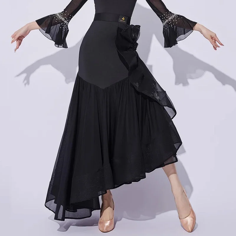 성인 모던 댄스 드레스 여성용 롱 스커트 전문가용 왈츠 댄스웨어 공연 의상 빅 스윙 스커트