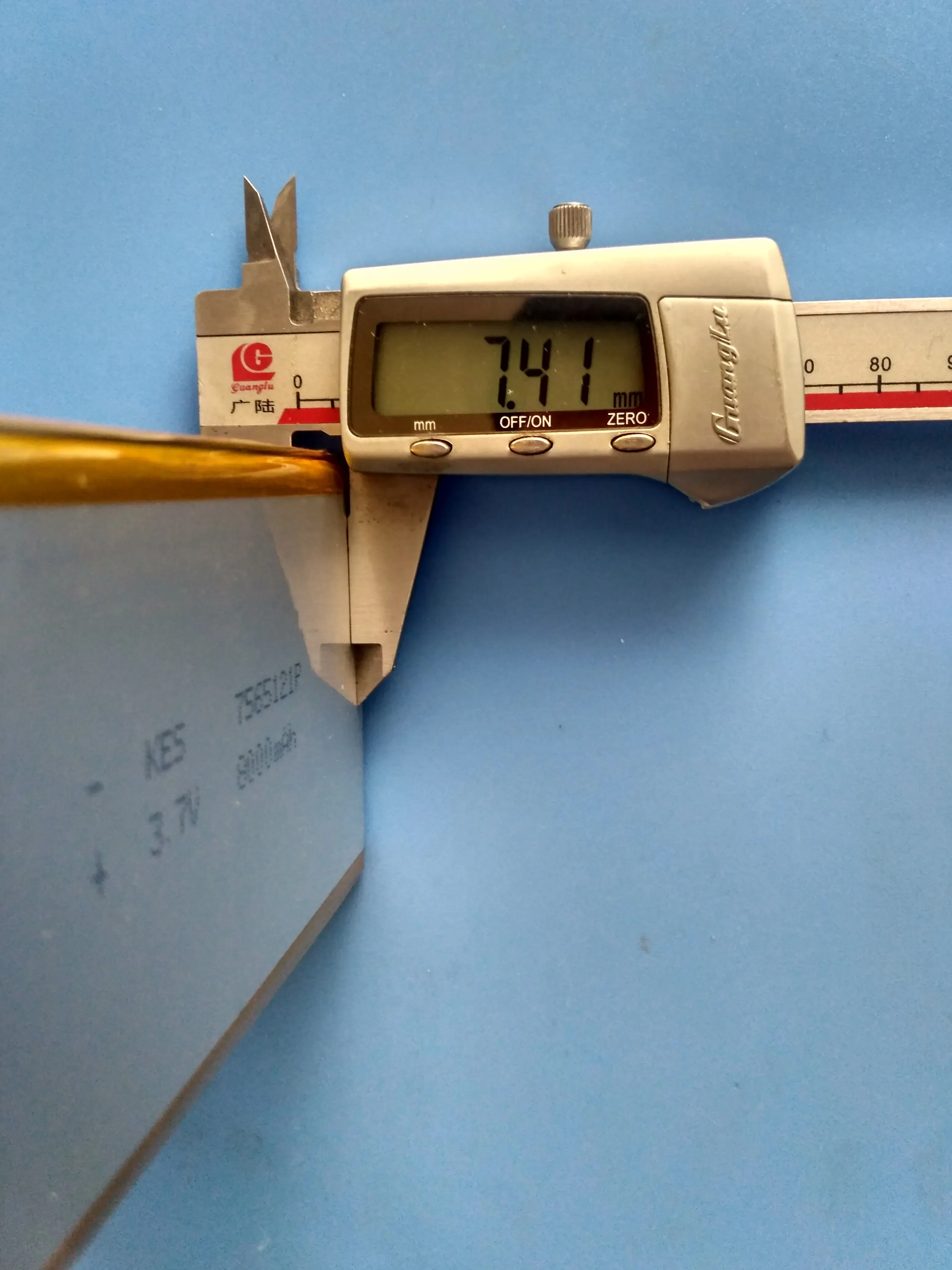 75661217565121 폴리머 리튬 배터리, 모바일 전원 충전 보물, 3.7V, 8000mAh