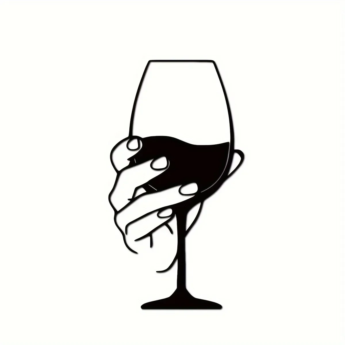 Elegant Wine Glass Metal Wall Art: Chic Modern Decor for Indoor & Outdoor Elegance Iron Art, Wall decoration, Wall Sticker