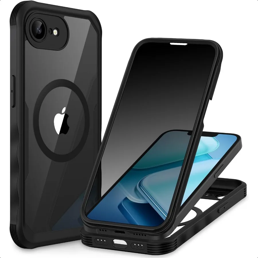 

CENHUFO Magnetic for iPhone 16E Case Privacy Phone Cover [Compatible with Magsafe] Builtin Anti Peep Tempered Glass Privacy Scr