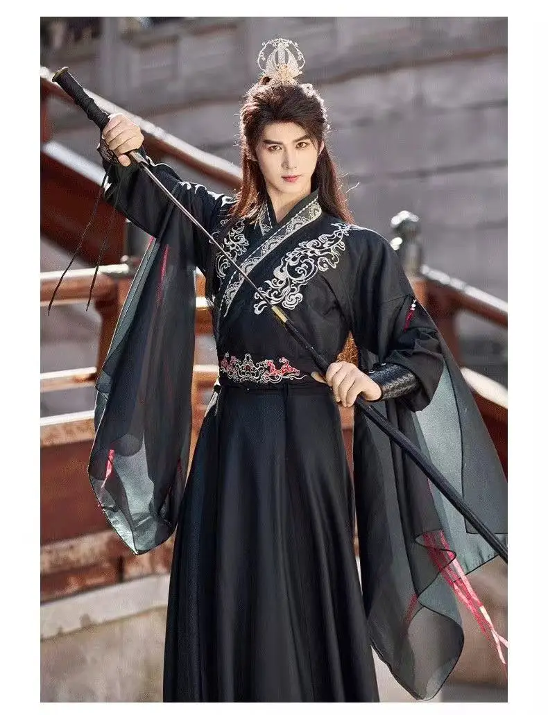 오리지널 남성용 고대 한복 전통 자수 의상 니치 카니발 파티 요정 전사 의상