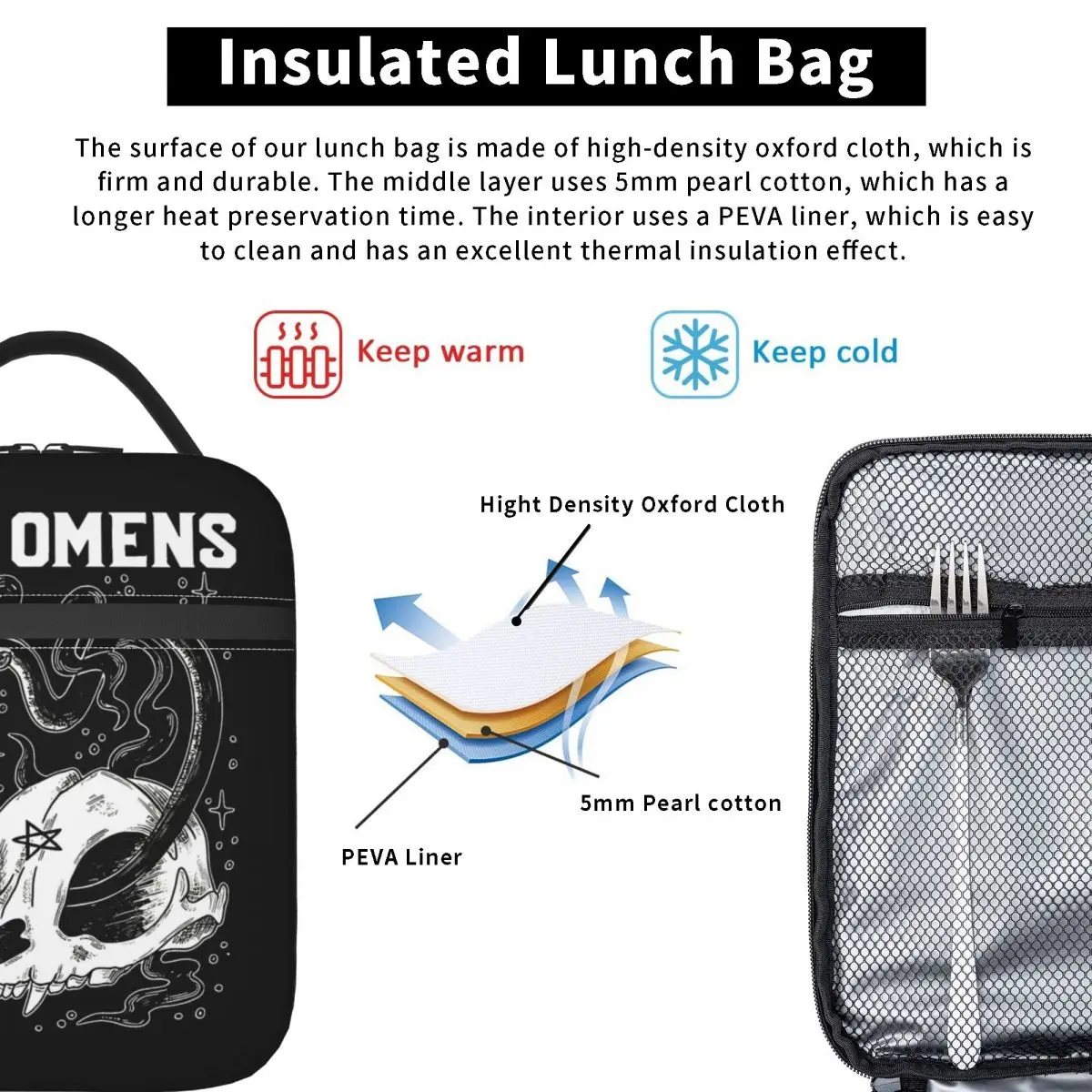 Bad Omens Nightmare Metal Band Accessories Insulated Lunch Bags Storage Food Boxes Reusable Thermal Cooler Lunch Boxes