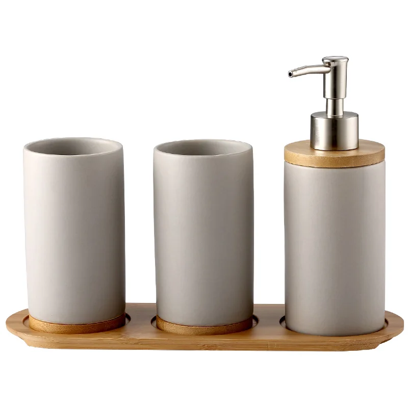 Soap Holder Ceramics Bathroom Accessories Set Dispenser/Toothbrush Holder/Tumbler/Soap Dish Aromatherapy Products